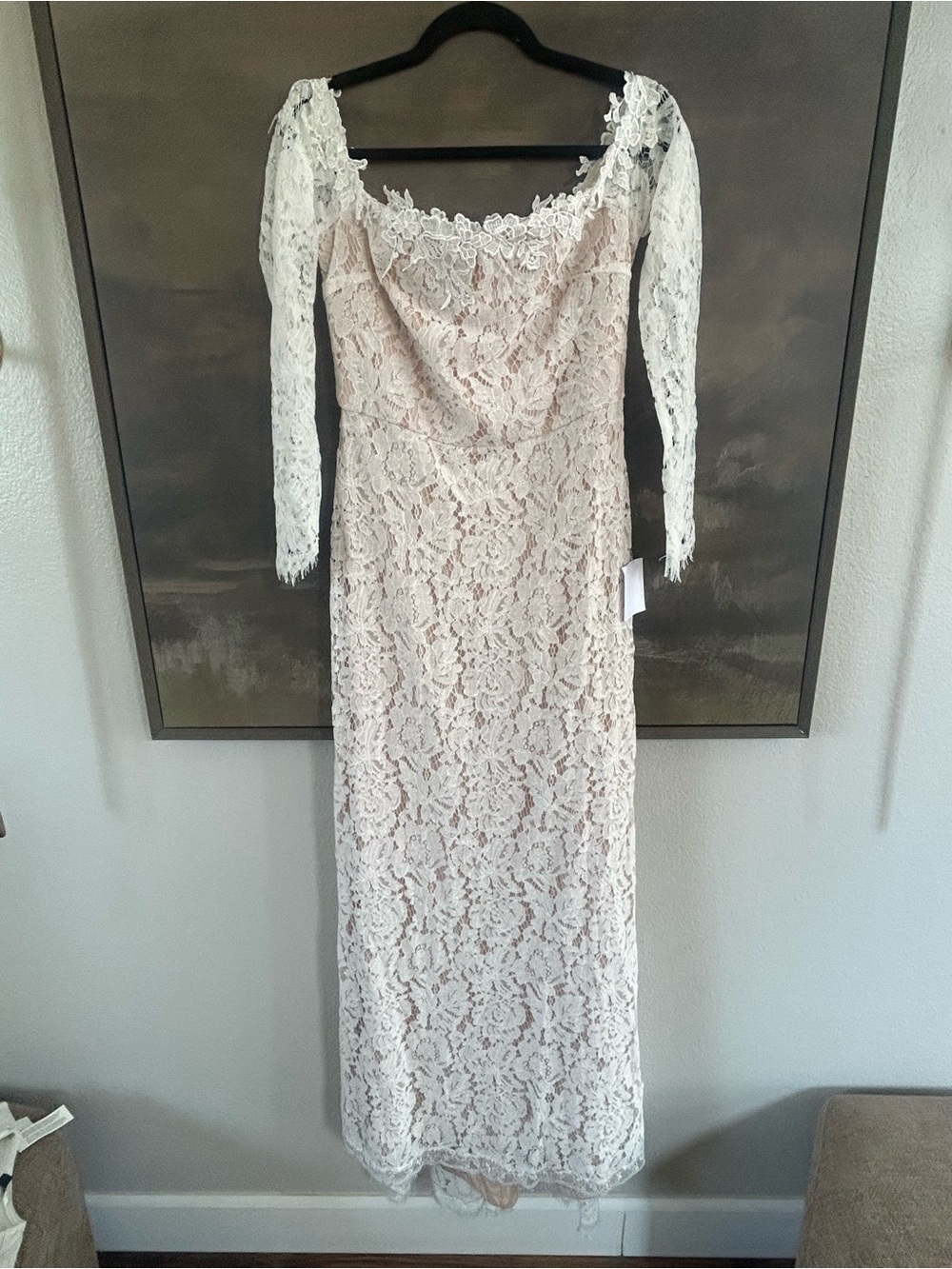 NWT Lulus Romance Dreamer White Lace Off-the-Shoulder Maxi Dress - Picture 8 of 12